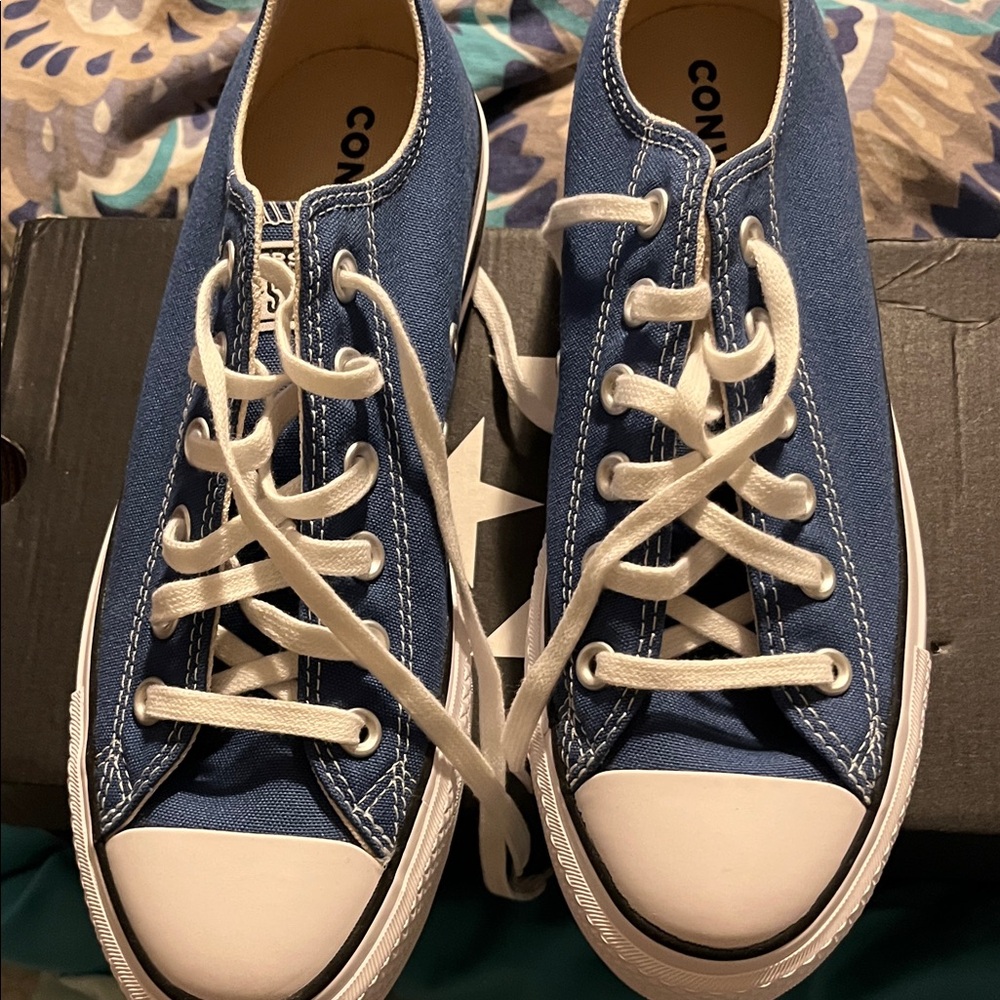 Brand New Converse Classic Blue and White Sneakers